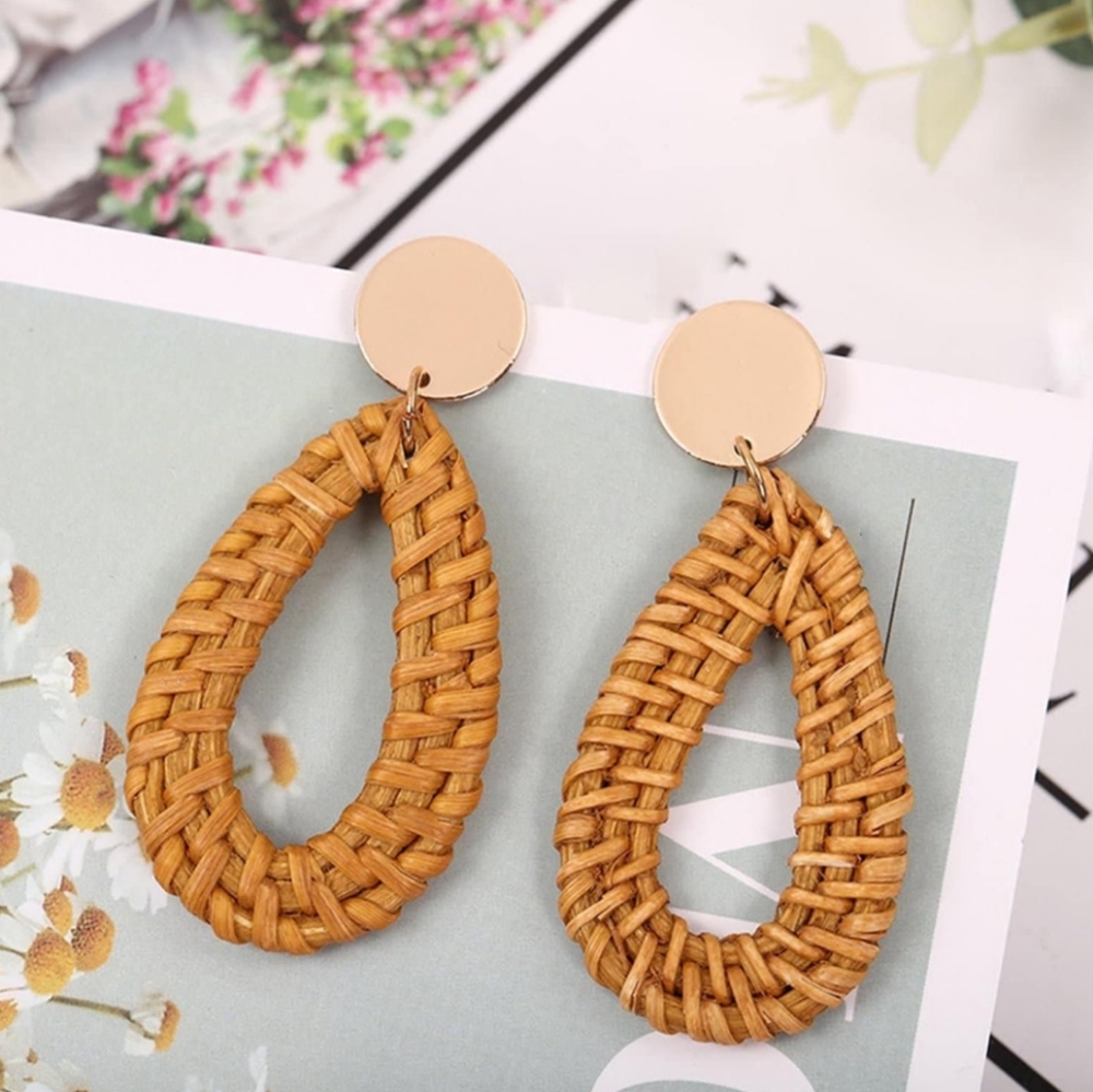Rattan earrings - Picture 1 of 4